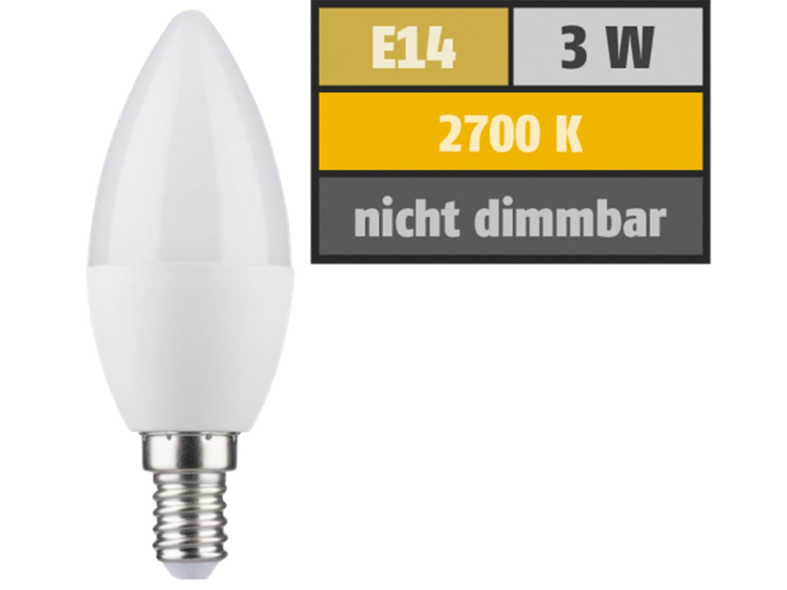 LED Kerzenlampe E14, 3W, 250lm, 2700K, warmweiß