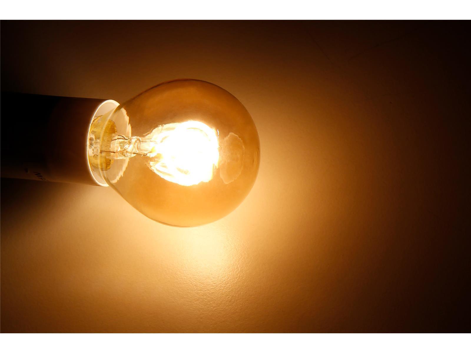 LED Filament Tropfenlampe McShine ''Retro'' E14, 2W, 150lm, warmweiß,goldenes Glas