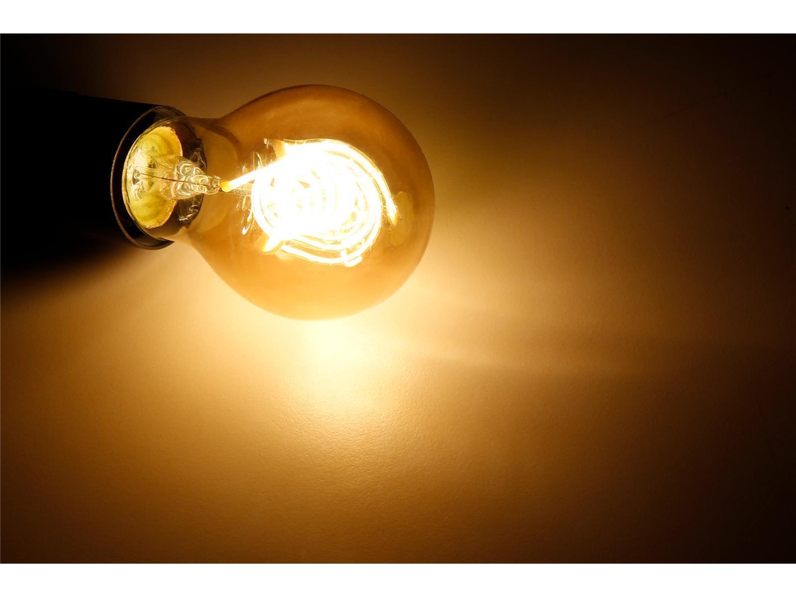 LED Filament Glühlampe McShine ''Retro'' E27, 6W, 490lm, warmweiß, goldenes Glas