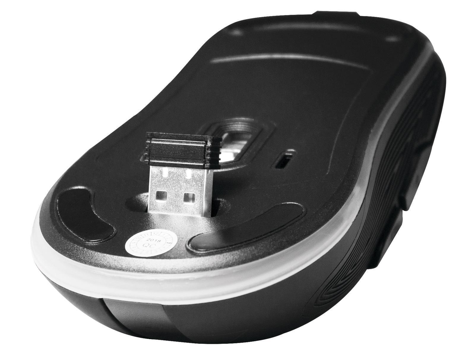 Maus, Wireless 2,4G Mouse, Optisch, schwarz, LED Beleuchtung ,1600dpi