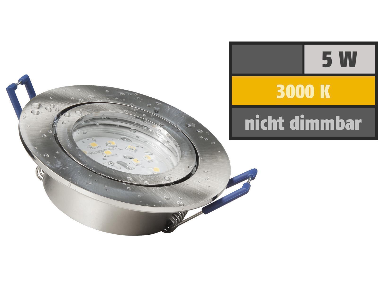 LED-Einbauleuchte McShine ''Flatty'' Ø83mm, 5W, 400lm, warmweiß, IP44