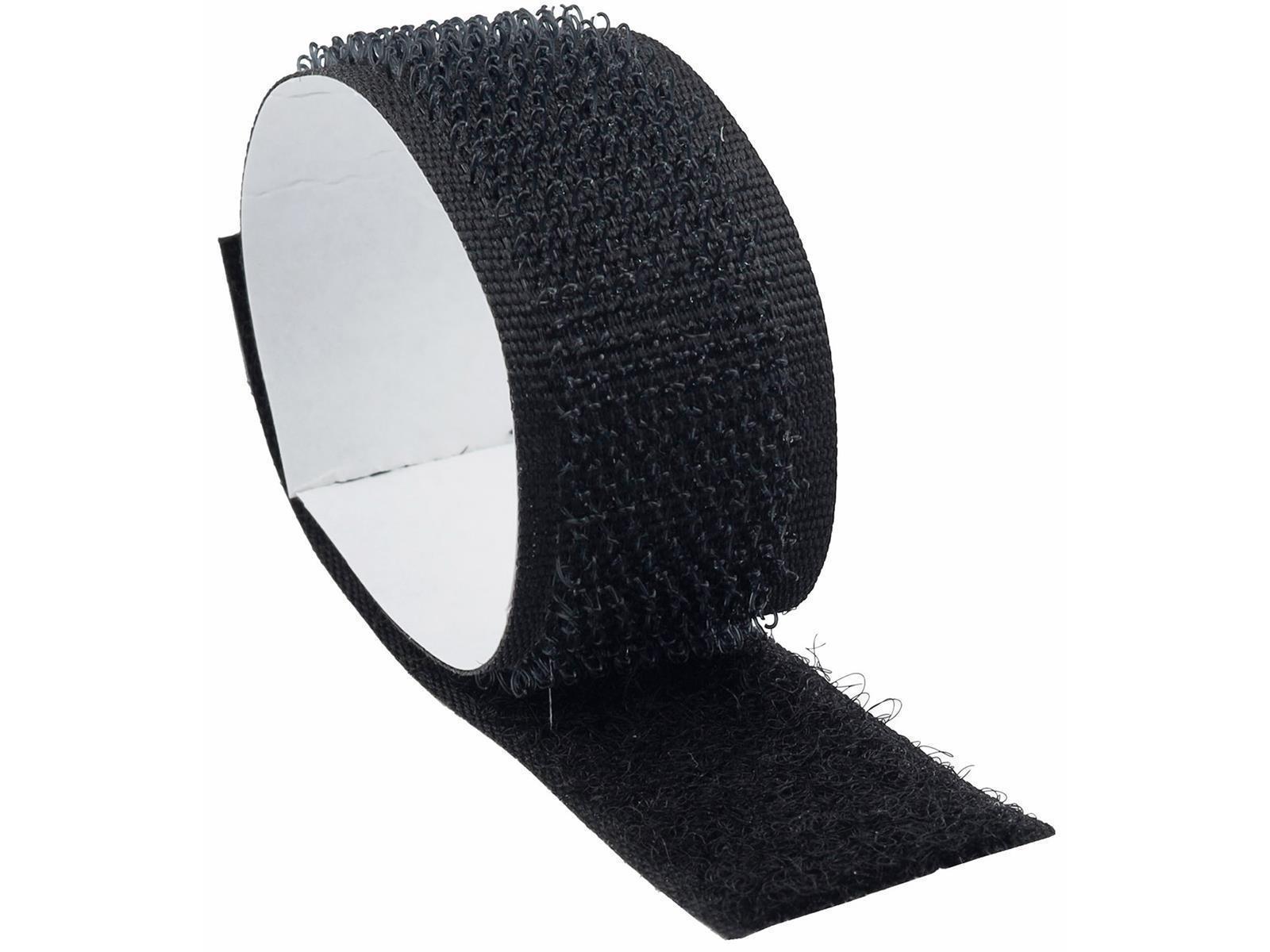 Klettband 10m auf Rolle, selbstklebend2-lagig, 1000x2cm, schwarz