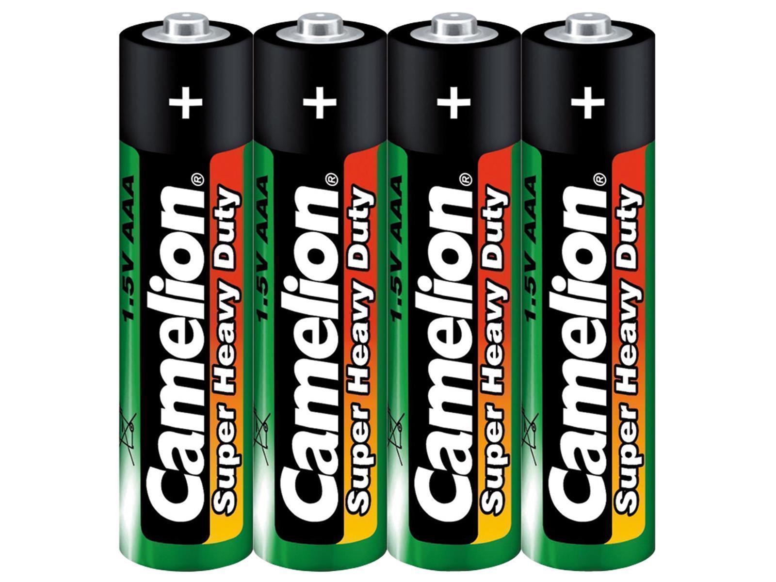 Micro-Batterie CAMELION Super Heavy Duty, 1,5 V, Typ AAA/R03, 4er-Pack