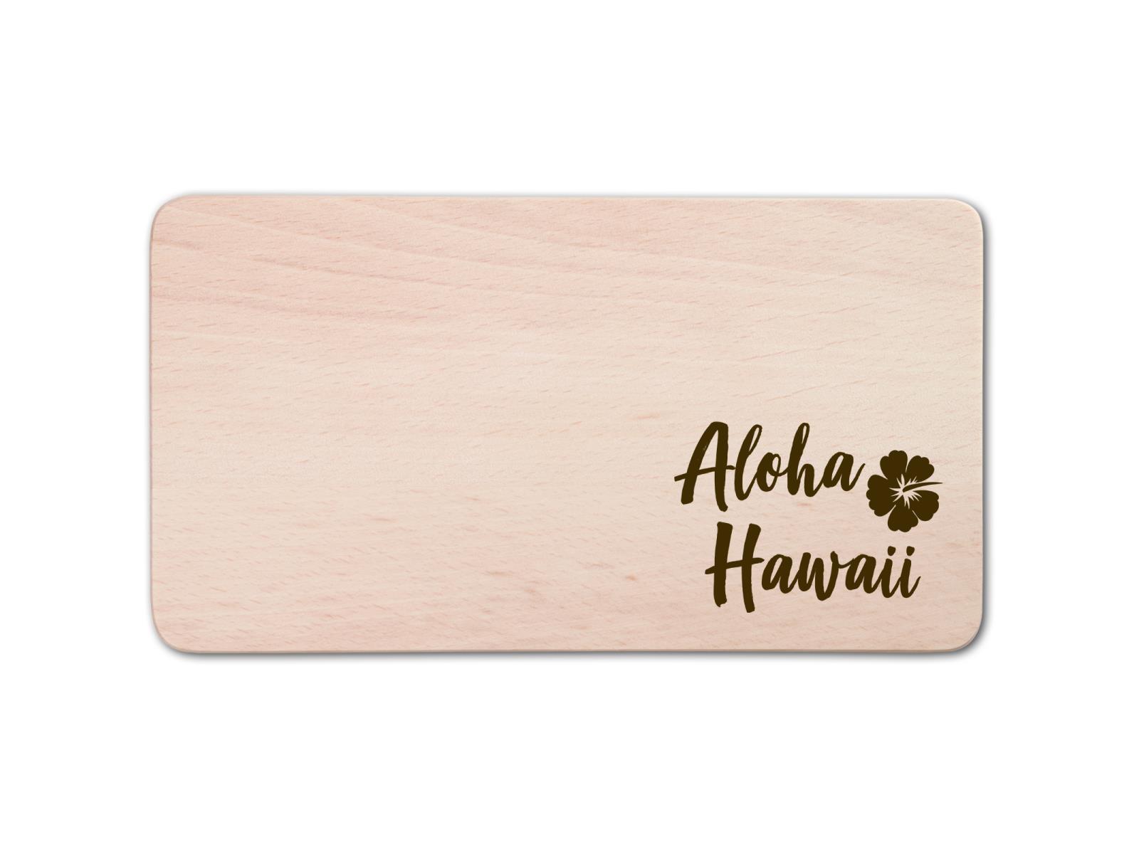 Frühstücksbrett, rechteckig, mit Motiv Aloha Hawaii" aus Holz 22 cm"