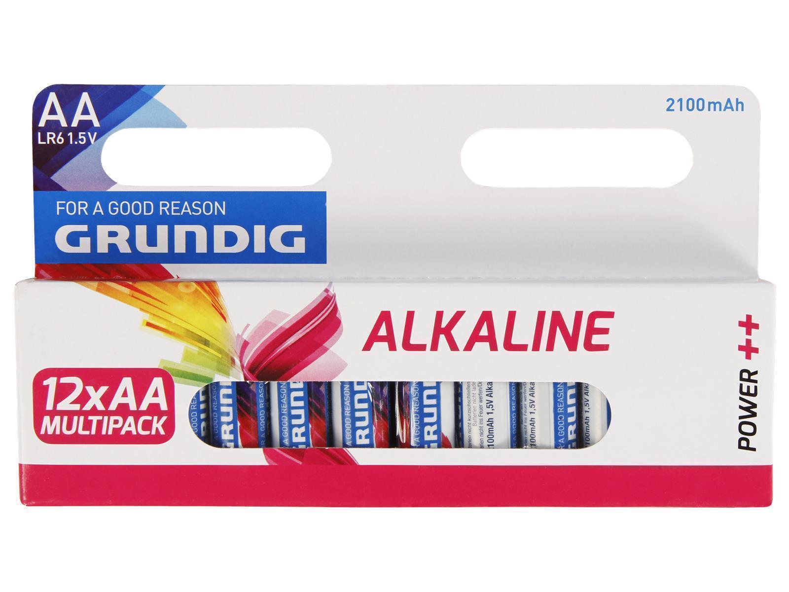 Mignon-Batterie GRUNDIG Alkaline, 1,5V, Typ AA/LR6, 12er-Pack