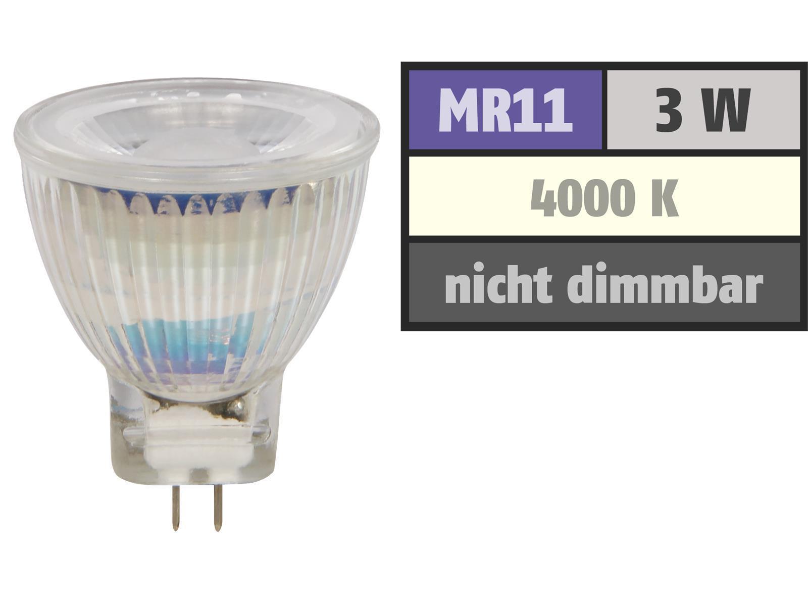LED-Strahler McShine ''MCOB'' MR11 / G4, 3W, 250 lm, neutralweiß