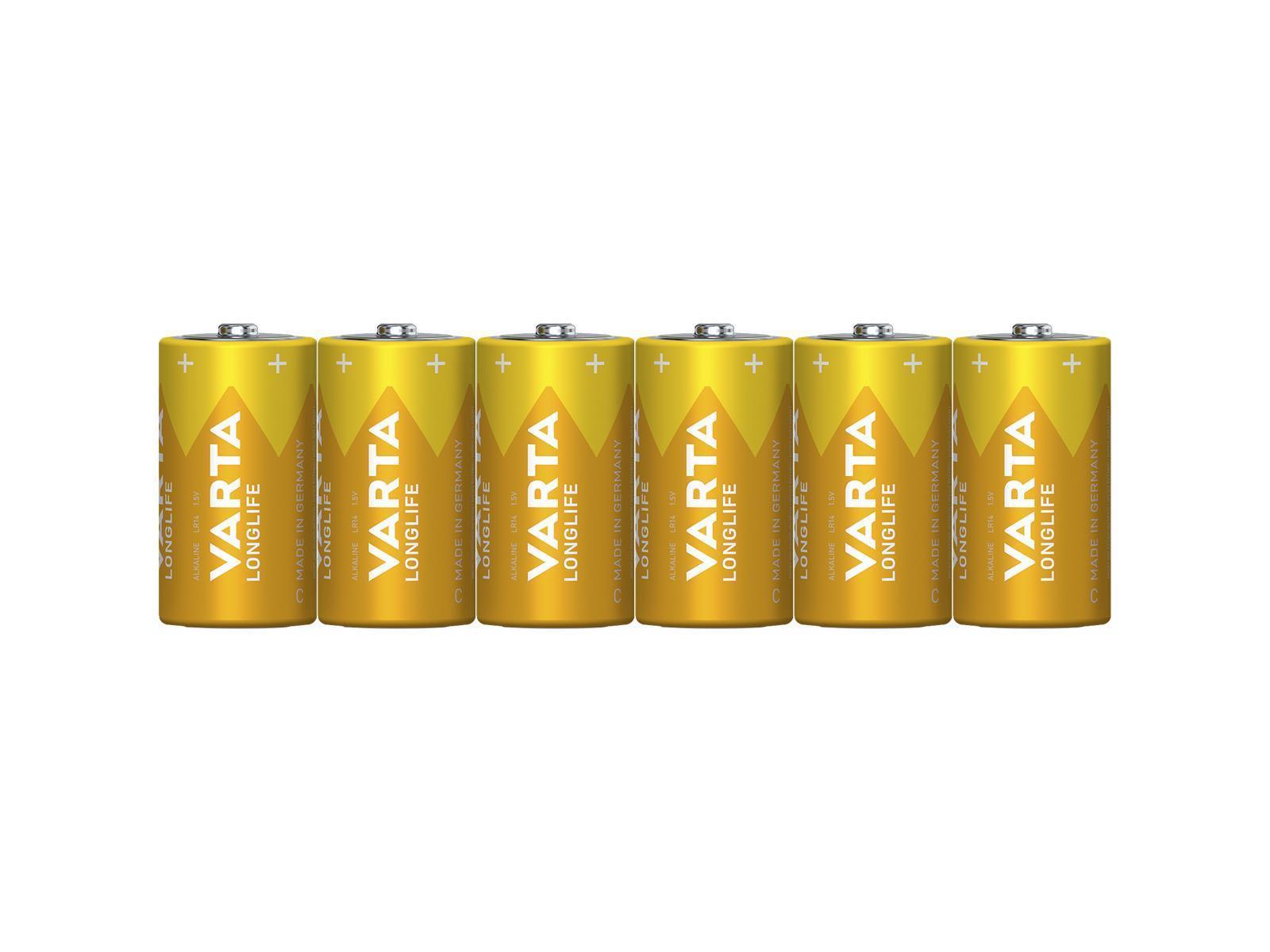 Baby-Batterie VARTA ''Longlife'', Alkaline, Typ C, LR14, 1,5V, 6er Pack