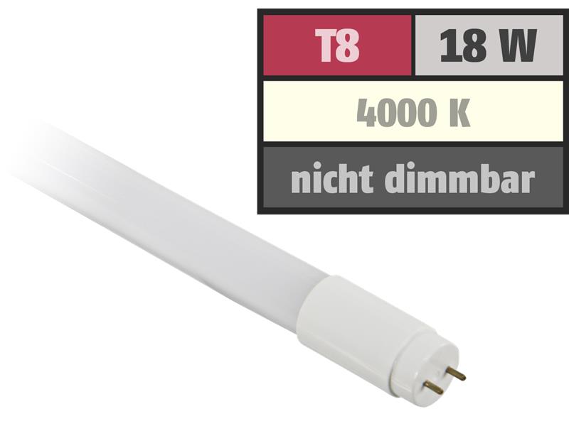 LED-Röhre, T8, 18W, 1.700 lm, 270°, 120cm, neutralweiß