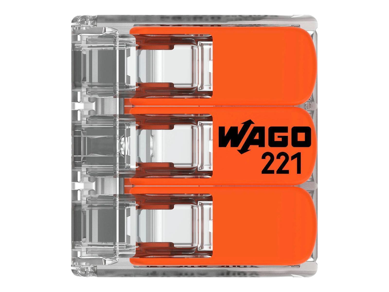 Compact-Verbindungsklemme WAGO, für alle Leiterarten, 3 Klemmstellen, 6mm²