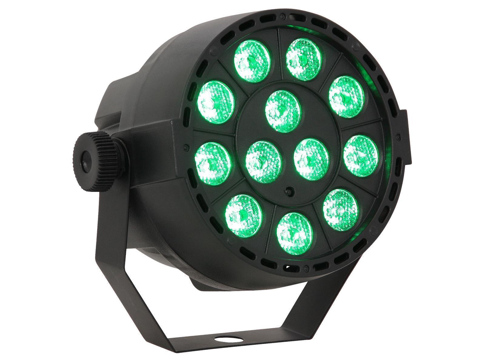 LED-Lichteffekt IBIZA ''PAR-MINI-RGB3'' 12x 3W RGB LED, Musiksteuerung, DMX