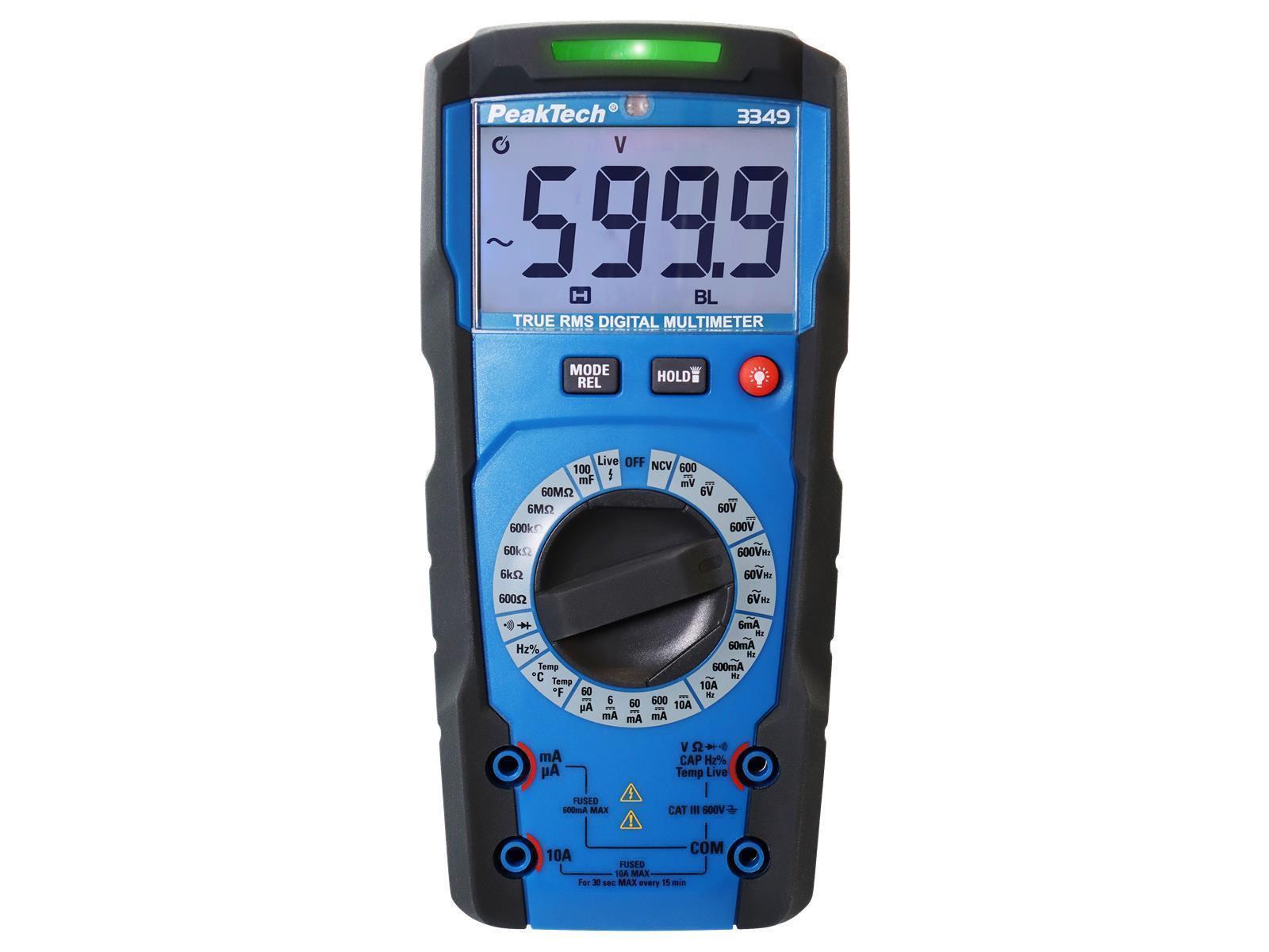 Digital Multimeter PeakTech ''P3349'', 6000 Counts, 600V, True RMS, Man. Range