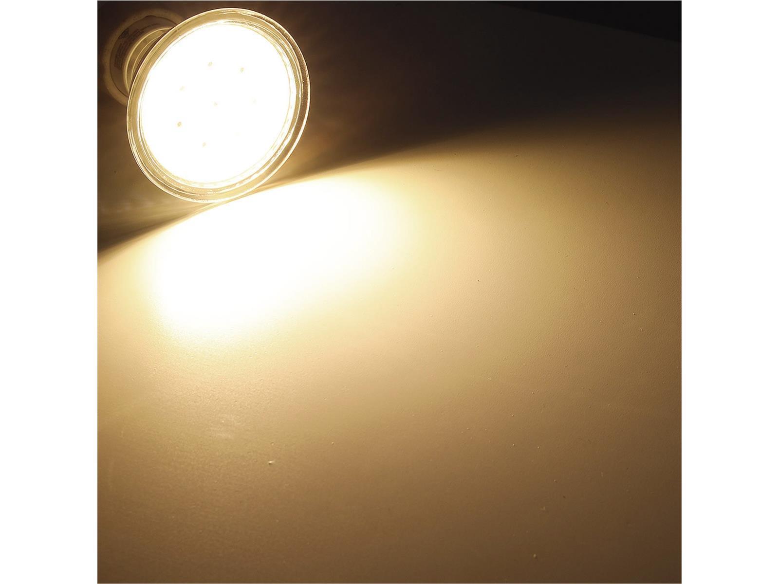 LED Strahler GU10 "H55 SMD"120°, 3000k, 444lm, 230V/4W, warmweiß