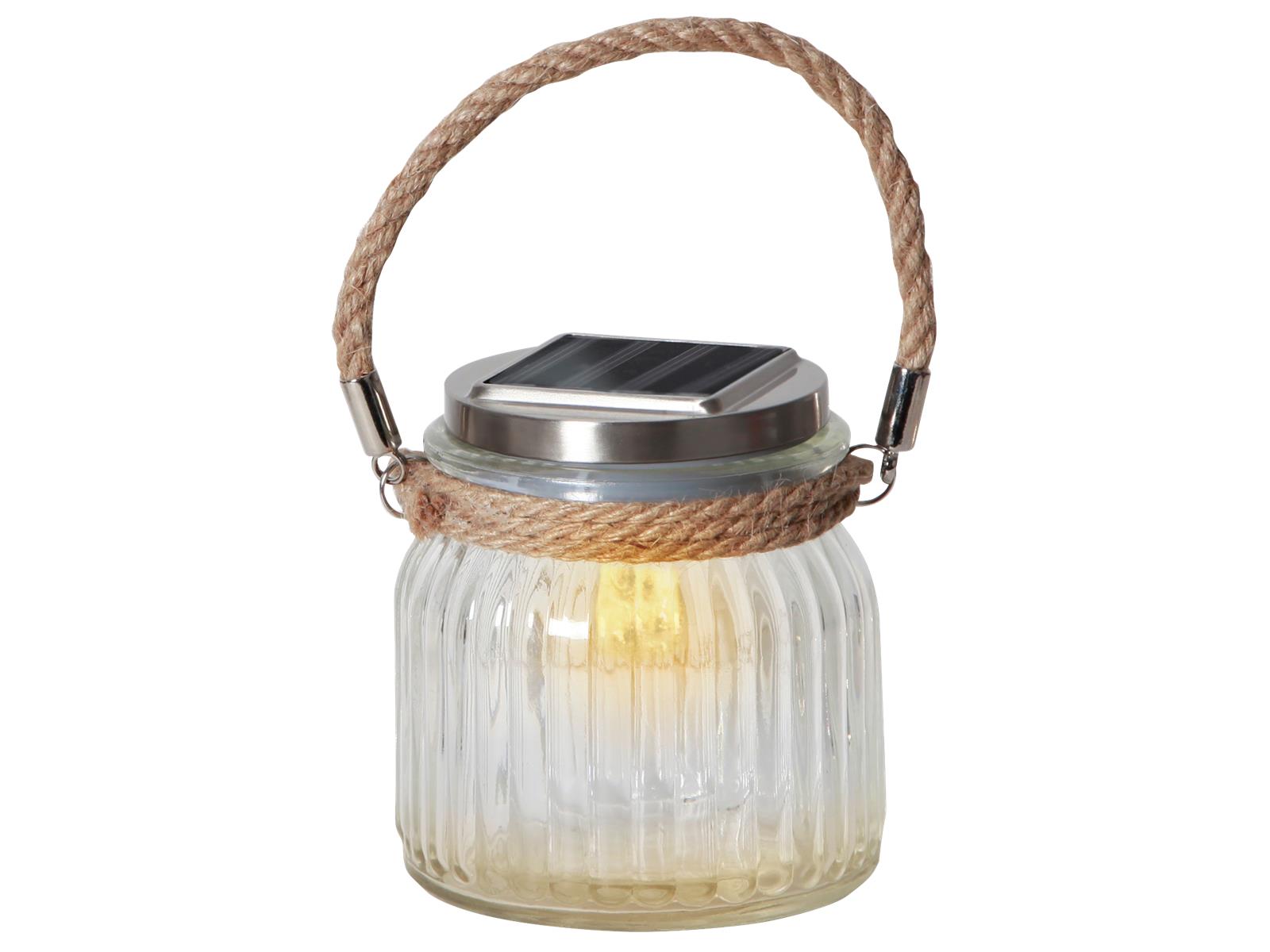 LED Solar-Leuchte ''Jamjar'', warmweiß, 11x11,5cm, Glas