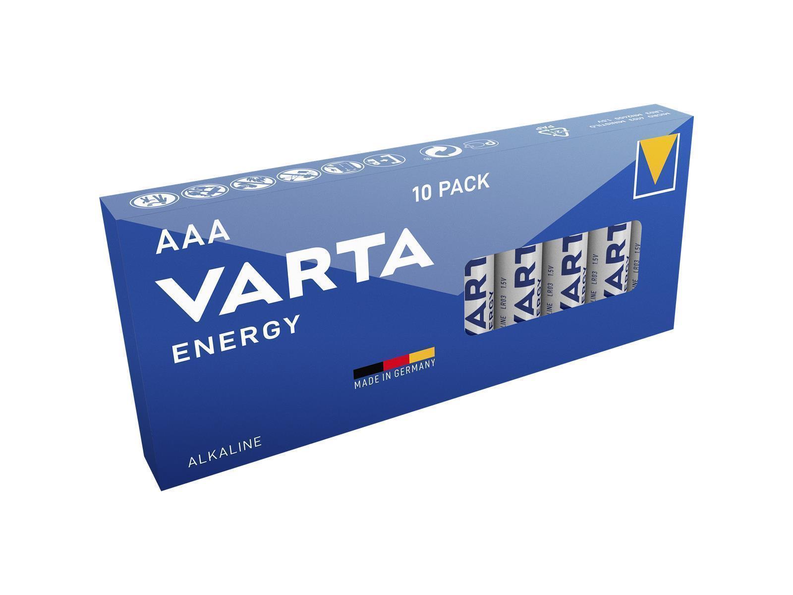 Micro-Batterie VARTA ''Energy'' Alkaline, Typ AAA, LR06, 1,5V, 10er Pack