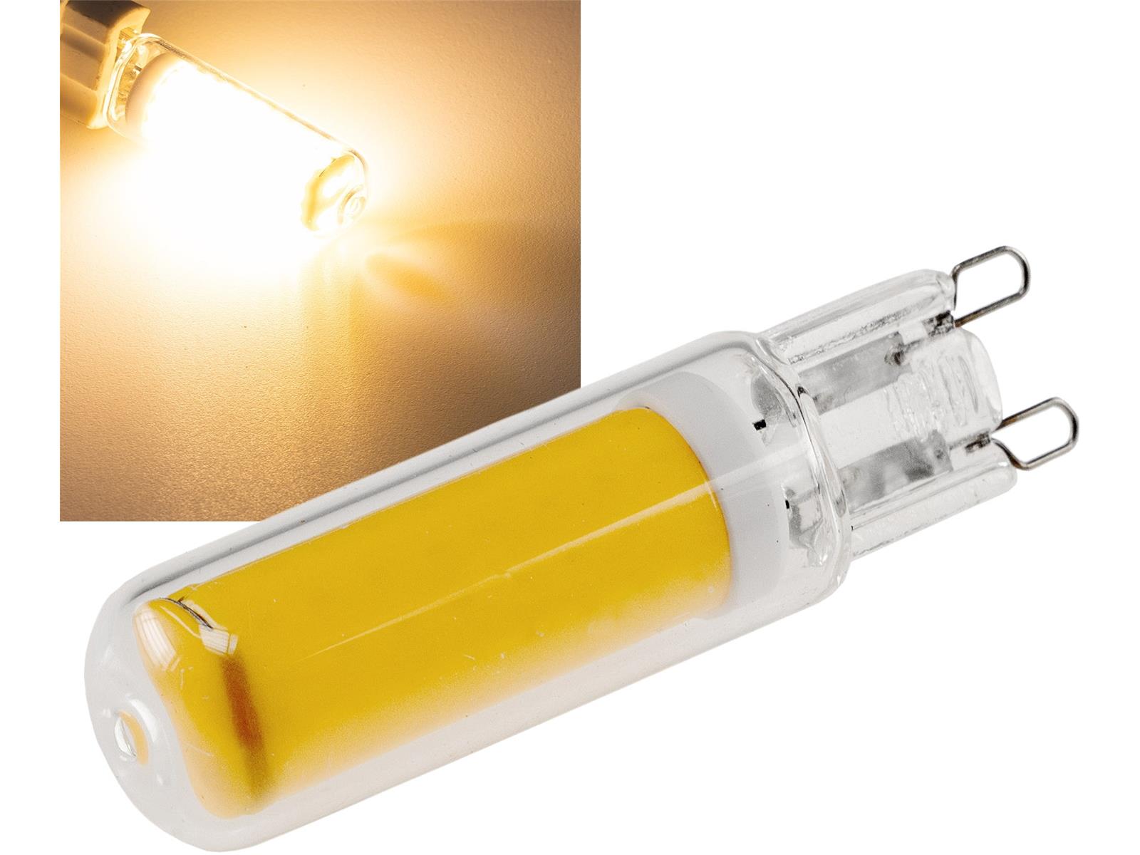 LED Stiftsockel G9, 4W, 480lm, dimmbar 330°, 230V, 3000k / warmweiß, Glas