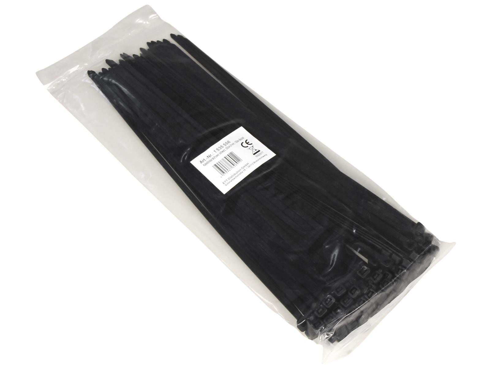 Kabelbinder McPower, schwarz, 300x4,8mm, 100er-Pack, UV beständig