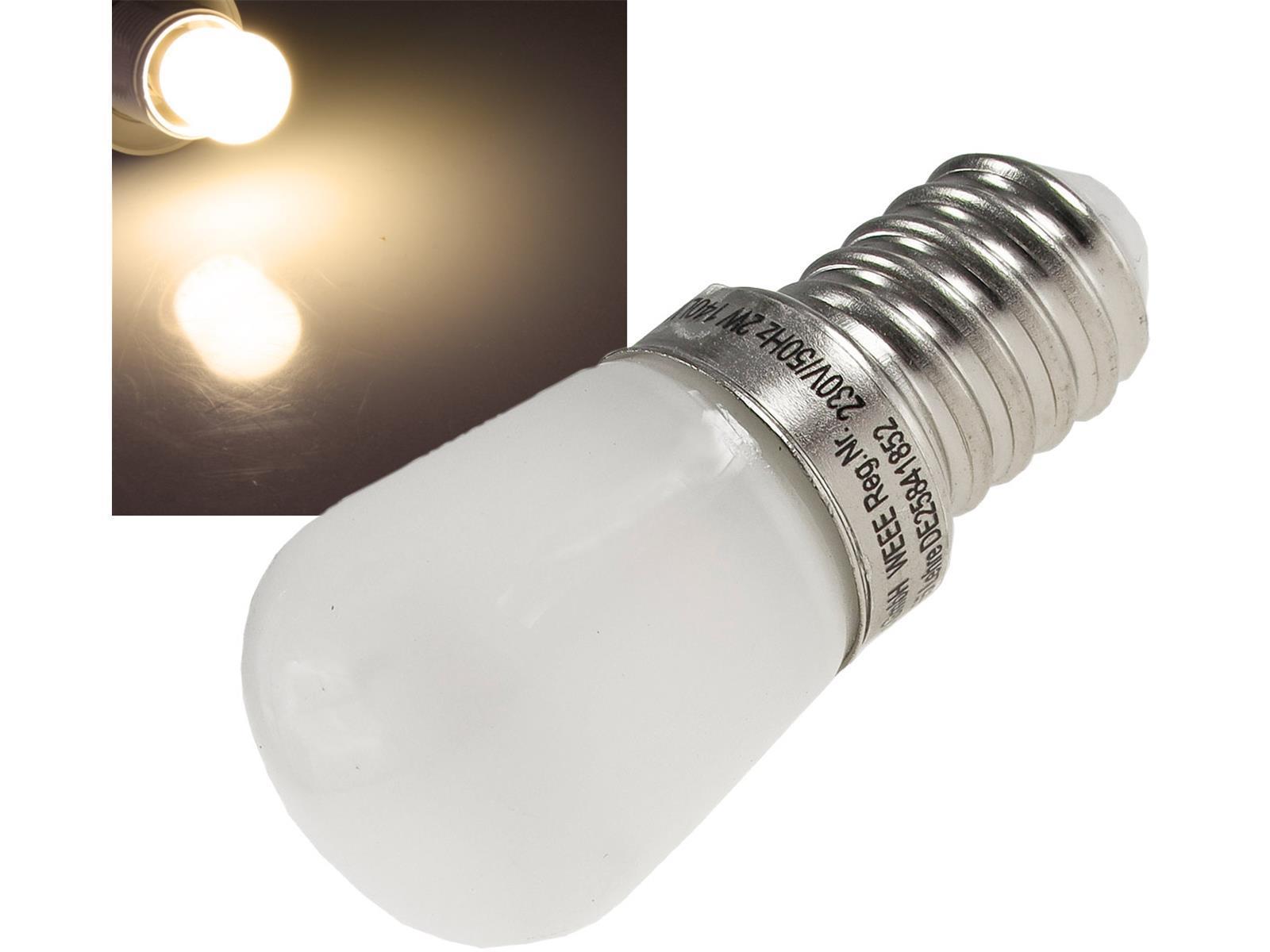 LED Lampe E14, 1 SMD LED 23x51mm klein3000k, 190lm, 120°, 230V/2W, warmweiß
