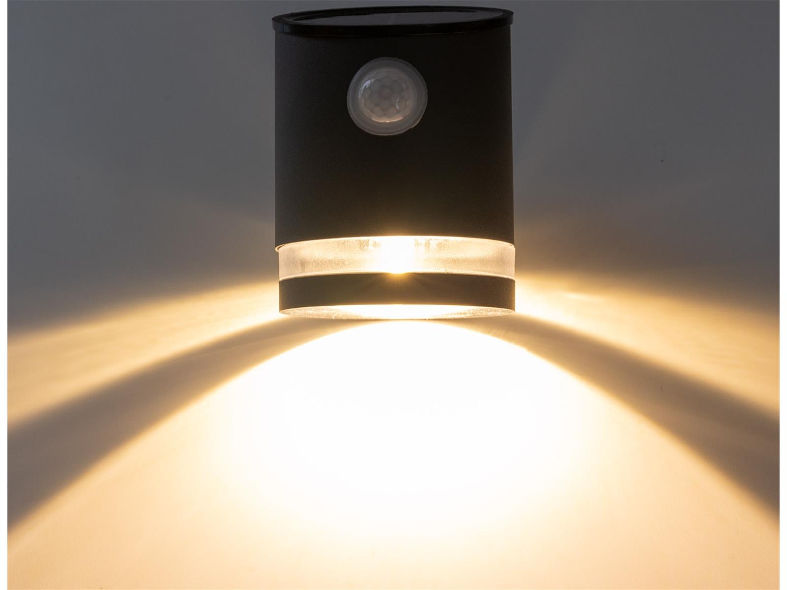 LED Solar Wandleuchte "SWL 119-A" PIR Bewegungsmelder, IP44, anthrazit