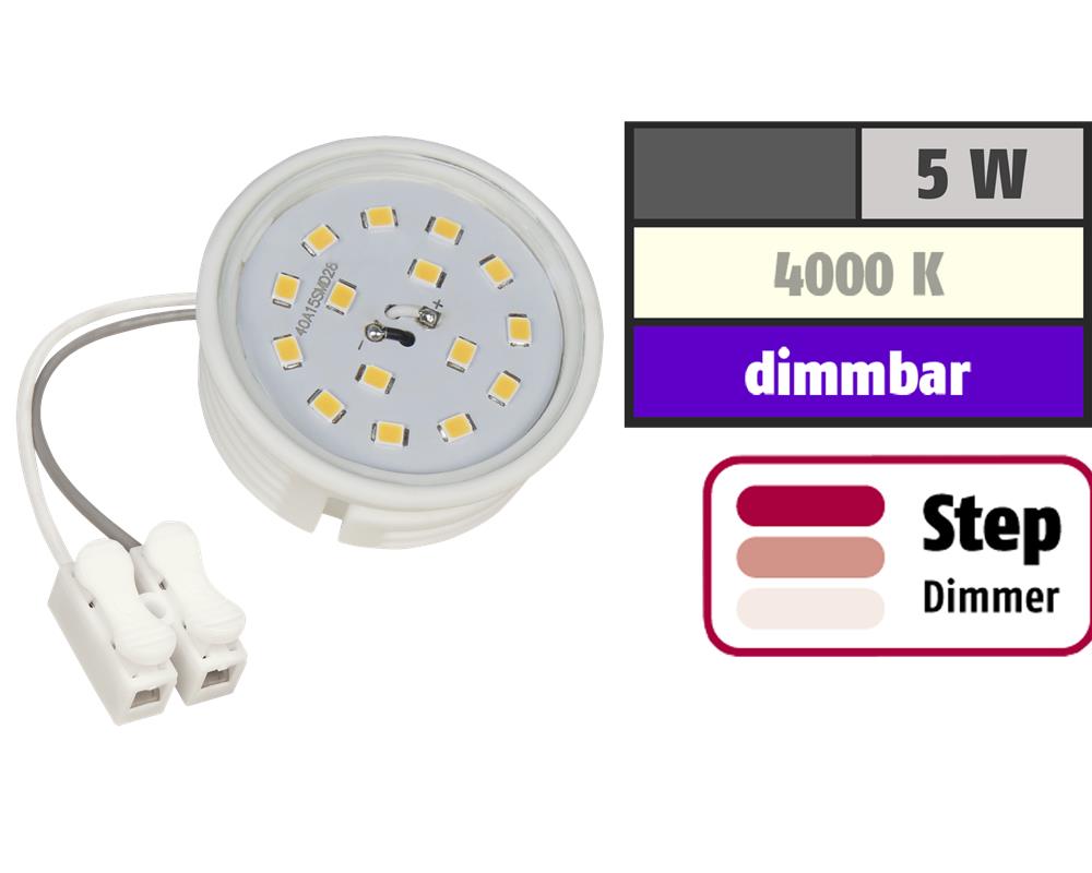 LED-Modul McShine, 5W, 400 Lumen, 230V, 50x23mm, neutralweiß, 4000K, step-dimmbar