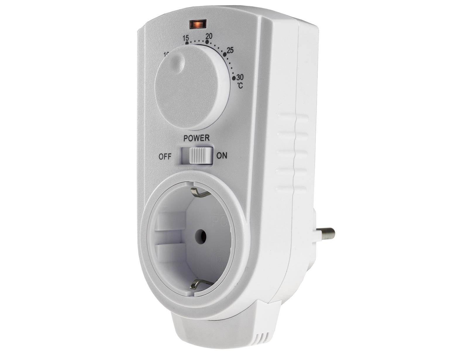 Steckdosen-Thermostat ST-35 anamax. 3500W, 5-30°C, AUS/AUTO, 230V