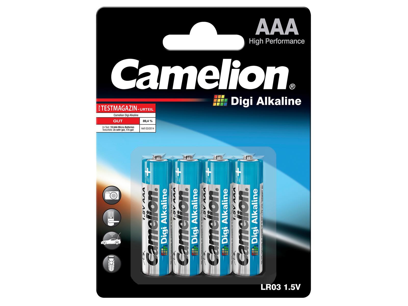 Mignon-Batterie CAMELION ''Digi Alkaline'' 1,5 V, Typ AA/LR6, 4er-Blister