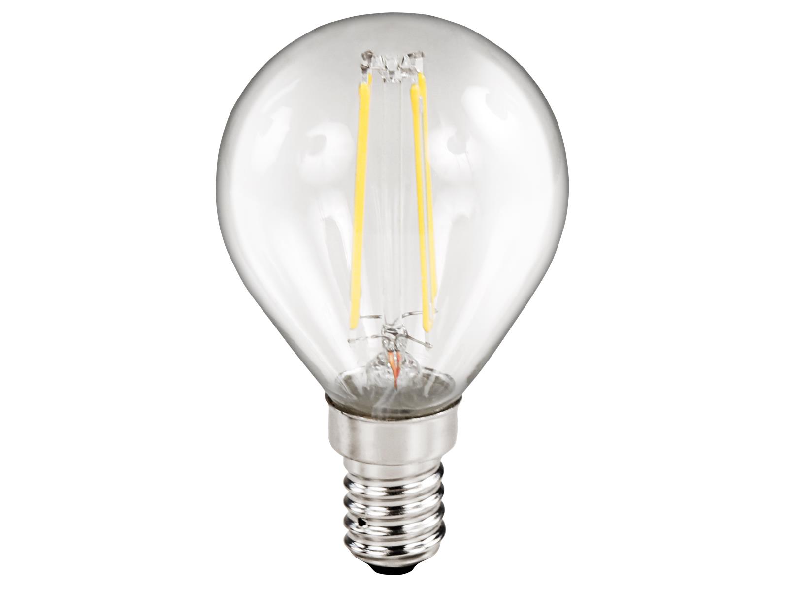 LED Filament Tropfenlampe McShine ''Filed'', E14, 2W, 260 lm, warmweiß, klar