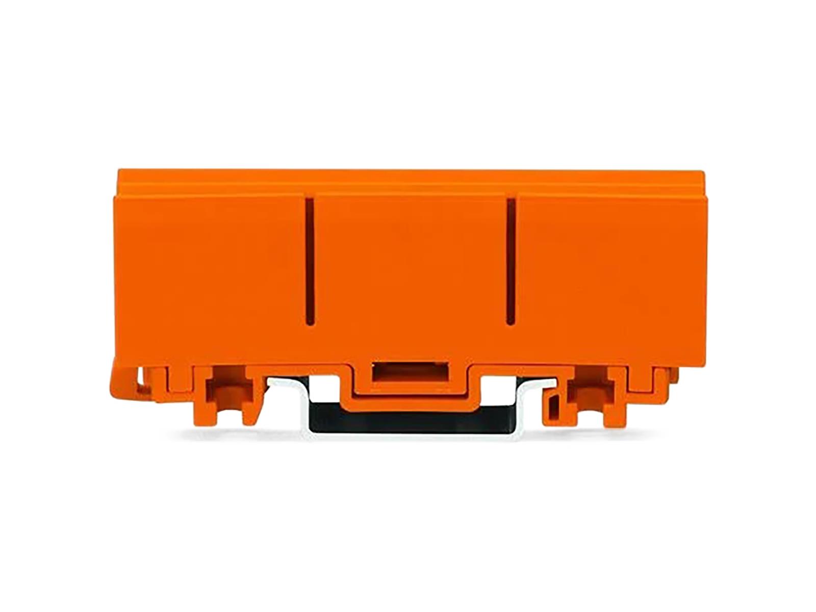 Befestigungsadapter WAGO, ein- und zweireihige Klemmen, Schraubmontage, orange