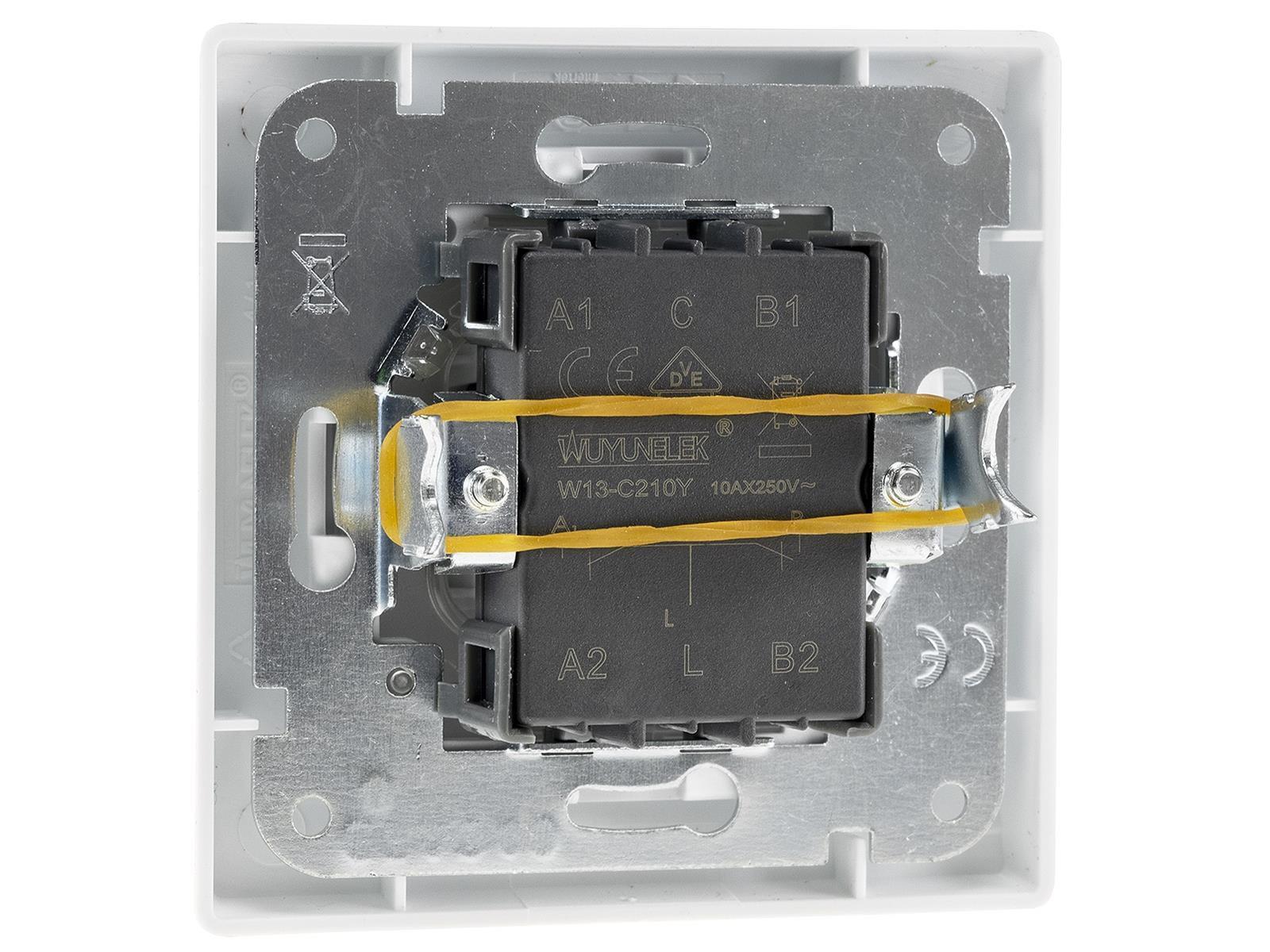 DELPHI Serien-Schalter 2-fach 250V 10A, inkl. Rahmen, UP, weiß