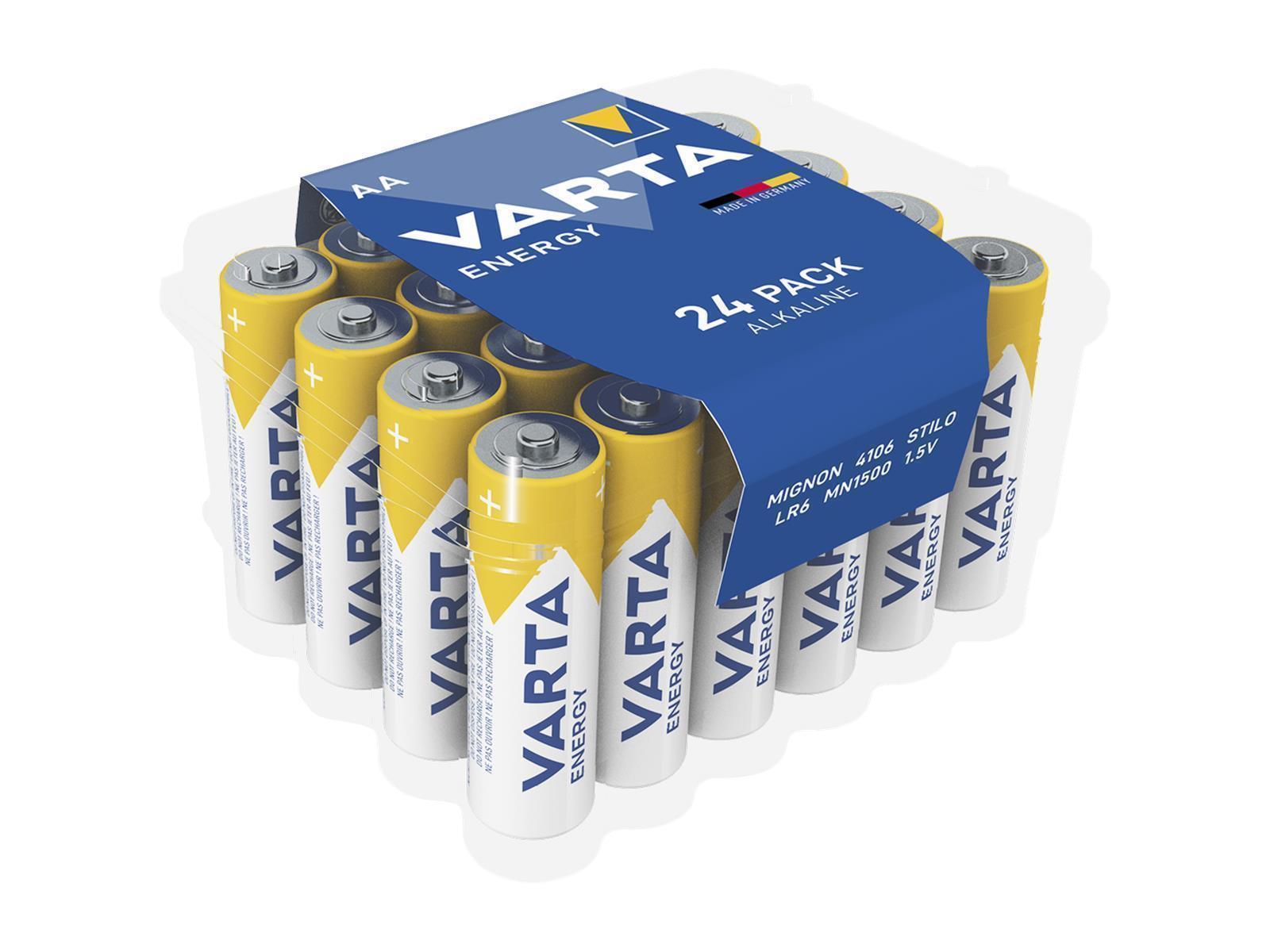 Mignon-Batterie VARTA ''Energy'' Alkaline, Typ AA, LR06, 1,5V, Energy, 24er Pack