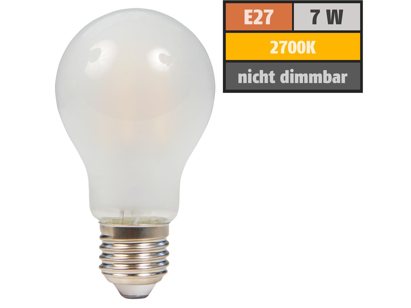 LED Filament Glühlampe McShine ''Filed'', E27, 7W, 820 lm, warmweiß, matt