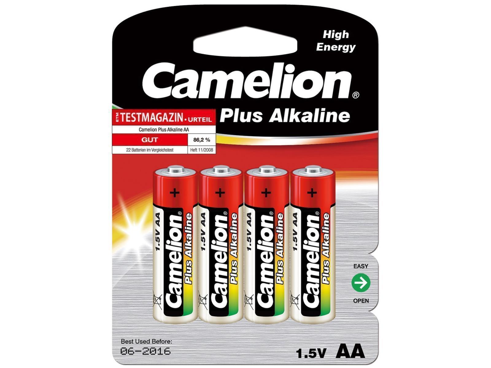 Mignon-Batterien CAMELION Alkaline PlusTyp AA/LR6, 1,5V, 4er Pack