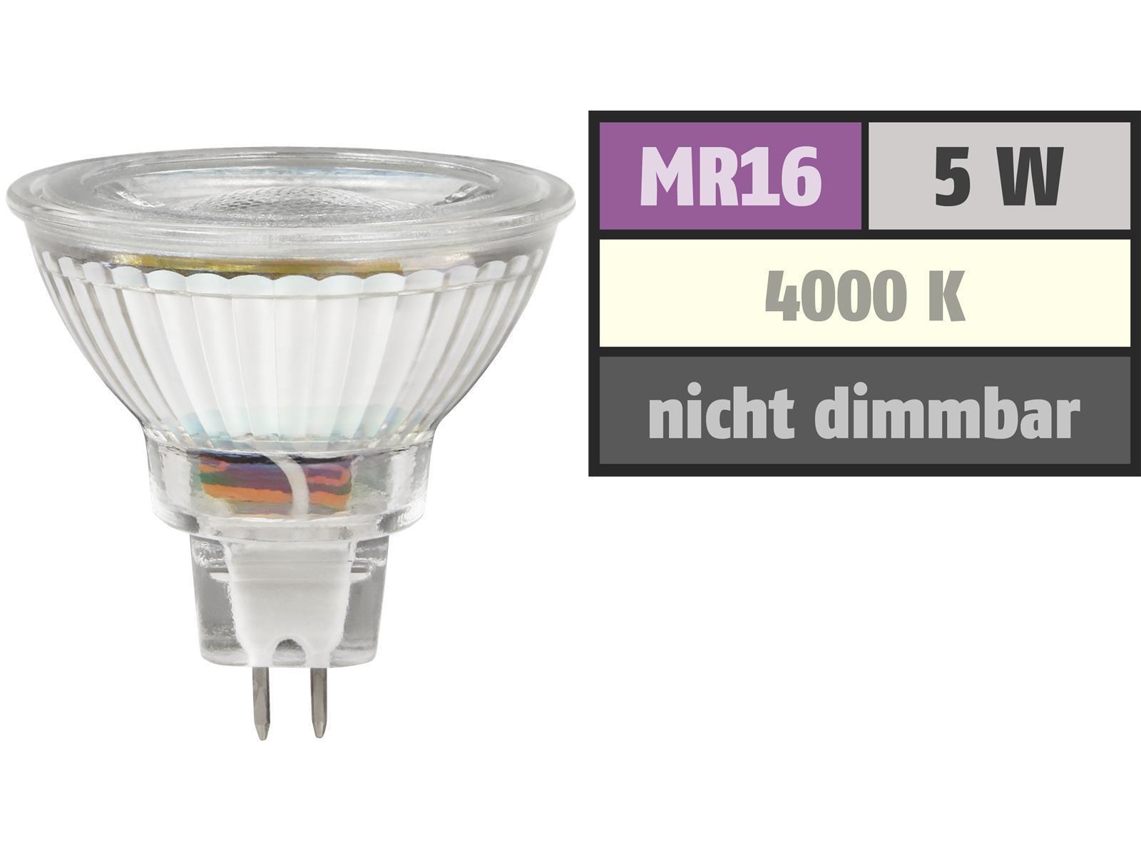 LED-Strahler McShine ''MCOB'' MR16, 5W, 400 lm, neutralweiß
