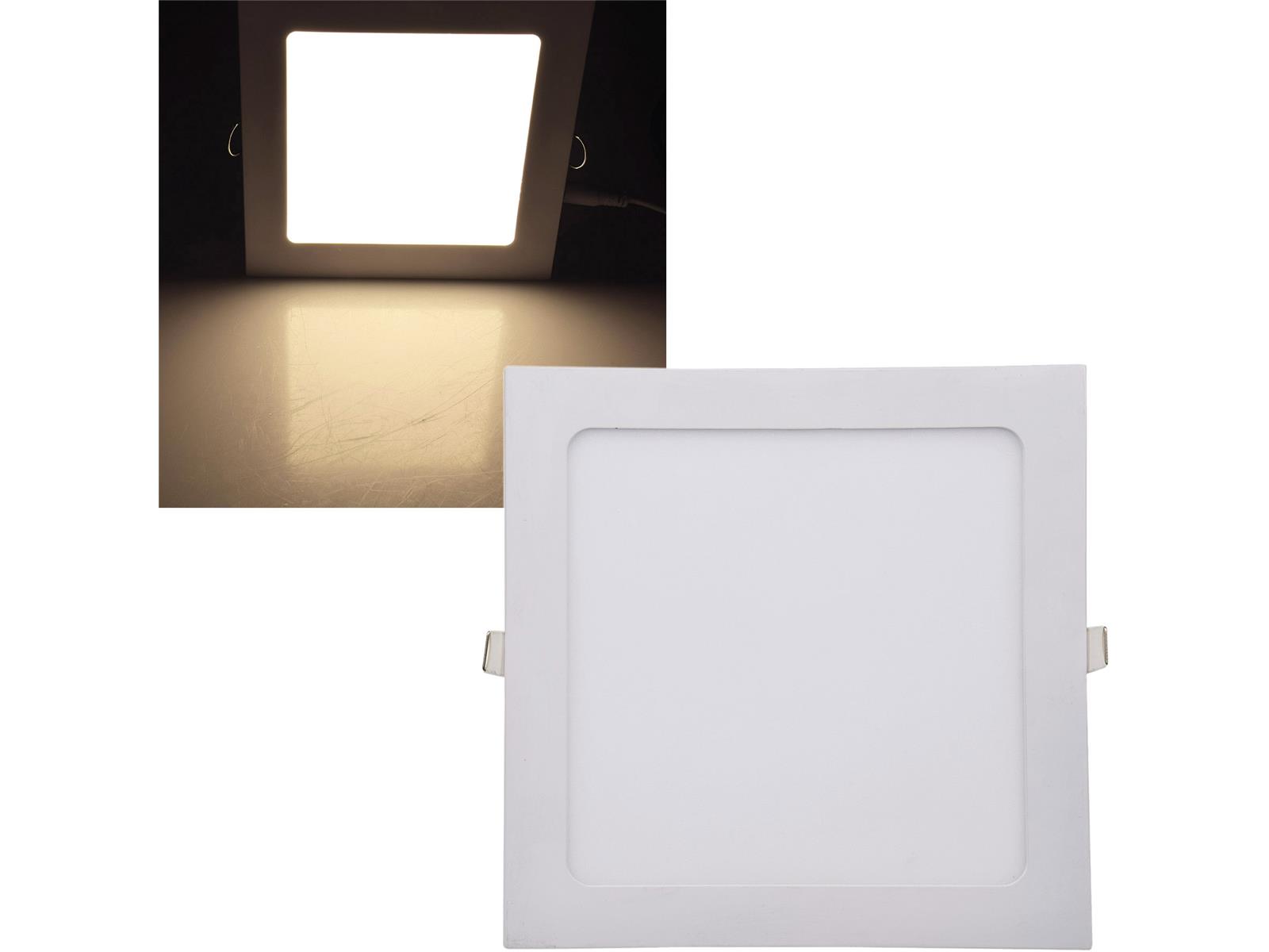 LED Licht-Panel "QCP-22Q", 22,5x22,5cm230V, 18W, 1600 Lumen, 2900K / warmweiß