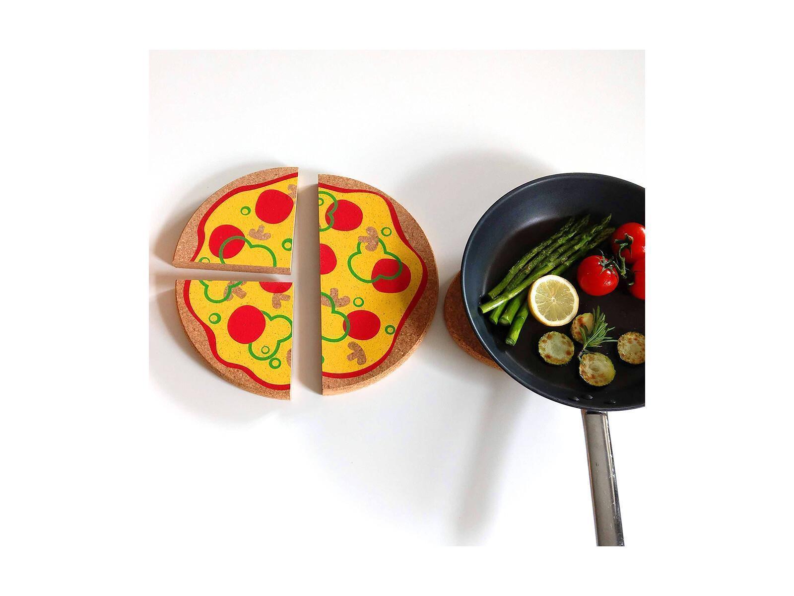 Topfuntersetzer, Pizza, 3er Set, aus Kork, 29 cm