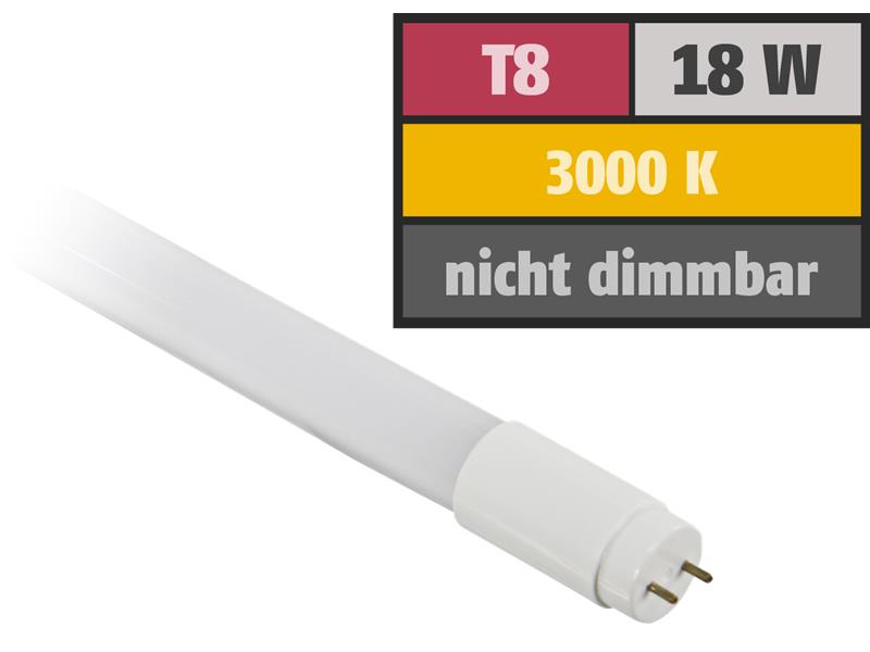 LED-Röhre, T8, 18W, 1.650 lm, 270°, 120cm, warmweiß