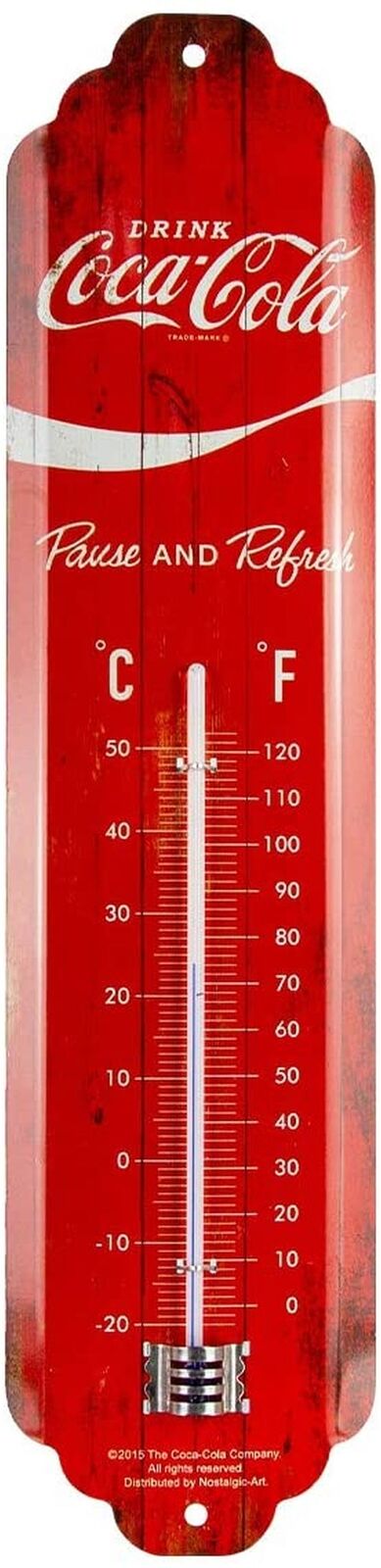 Thermometer Coca-Cola - Logo Red Wave Retro Look