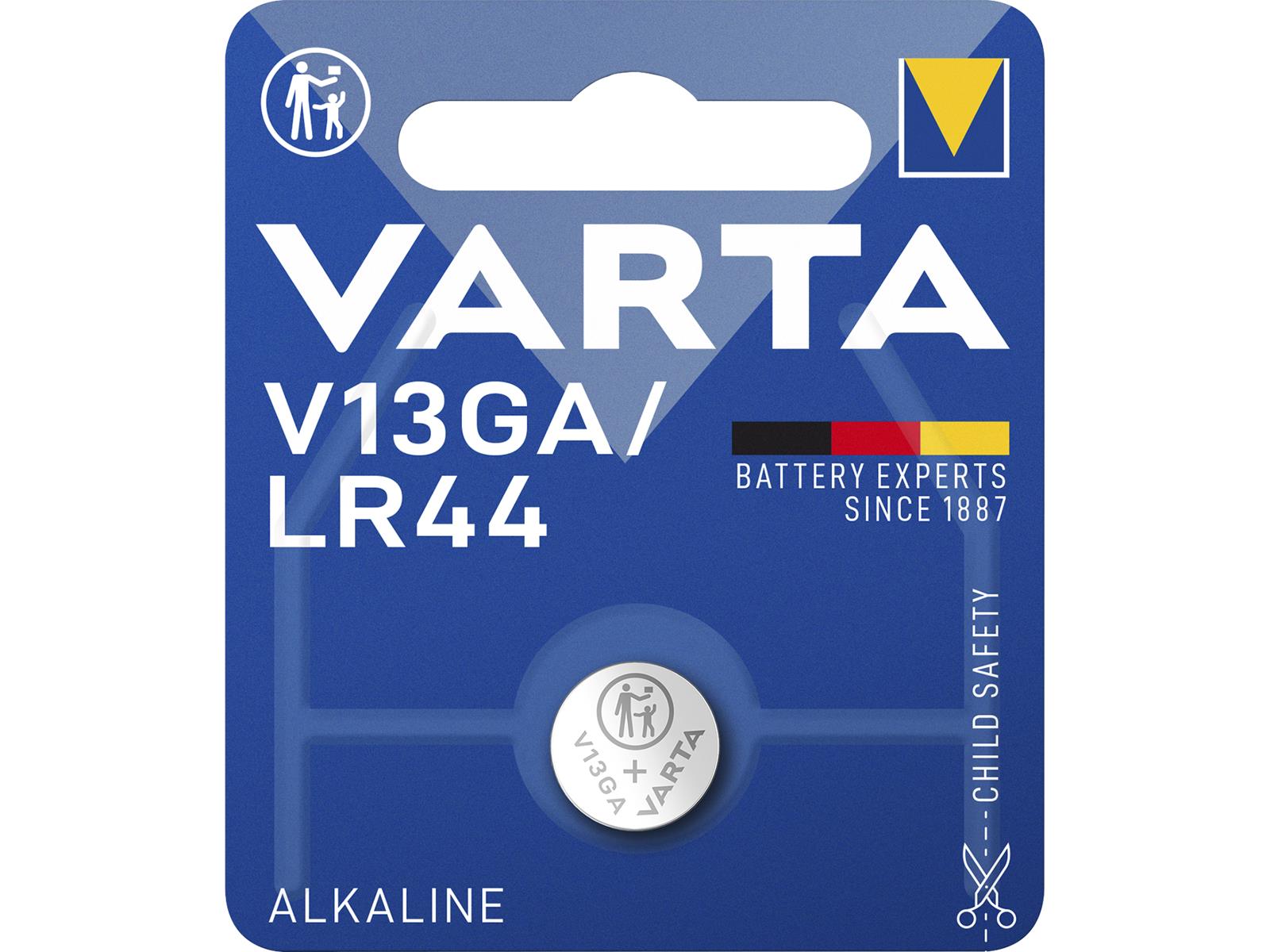 Knopfzelle VARTA, AG13, V13GA, 1,5V, Alkaline, 1er-Blister