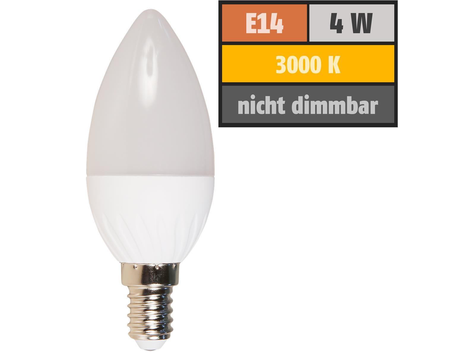 LED Kerzenlampe McShine, E14, 4W, 320lm, 160°, 3000K, warmweiß, Ø37x98mm