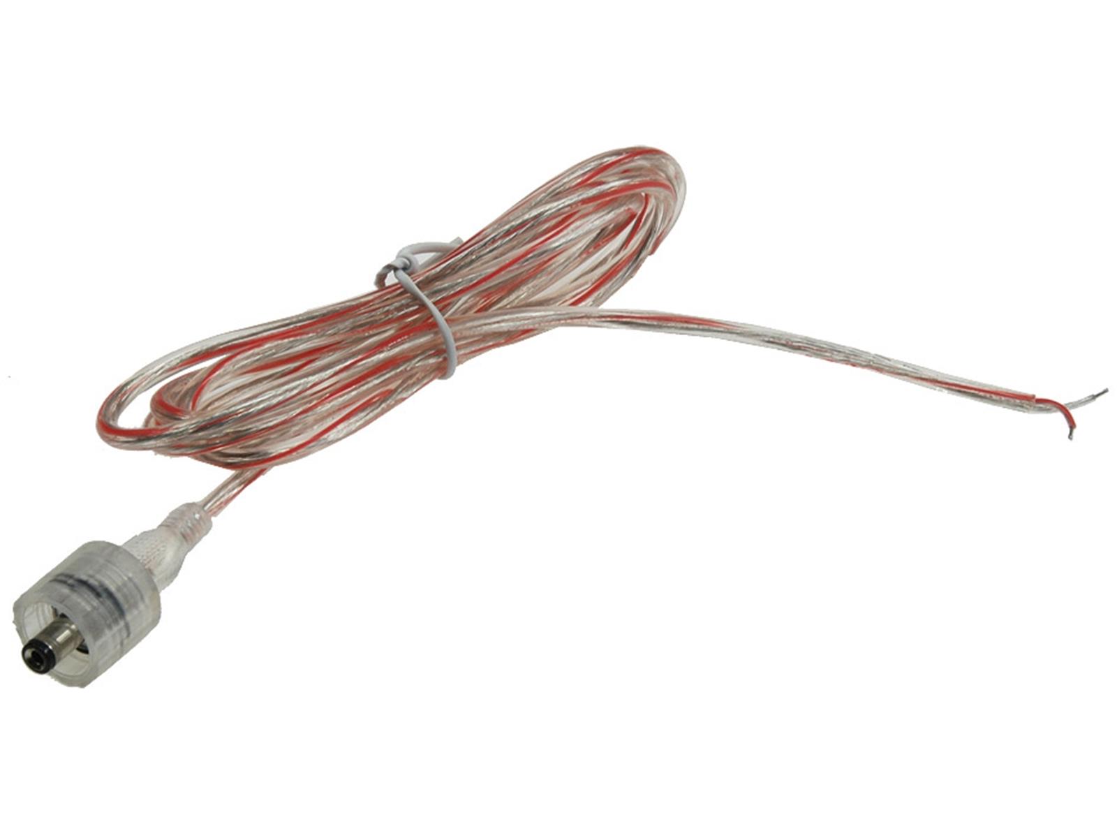 Anschlusskabel für LED-Stripes IP441,5m lang, 5,5/2,1mm Stecker > 2x blank