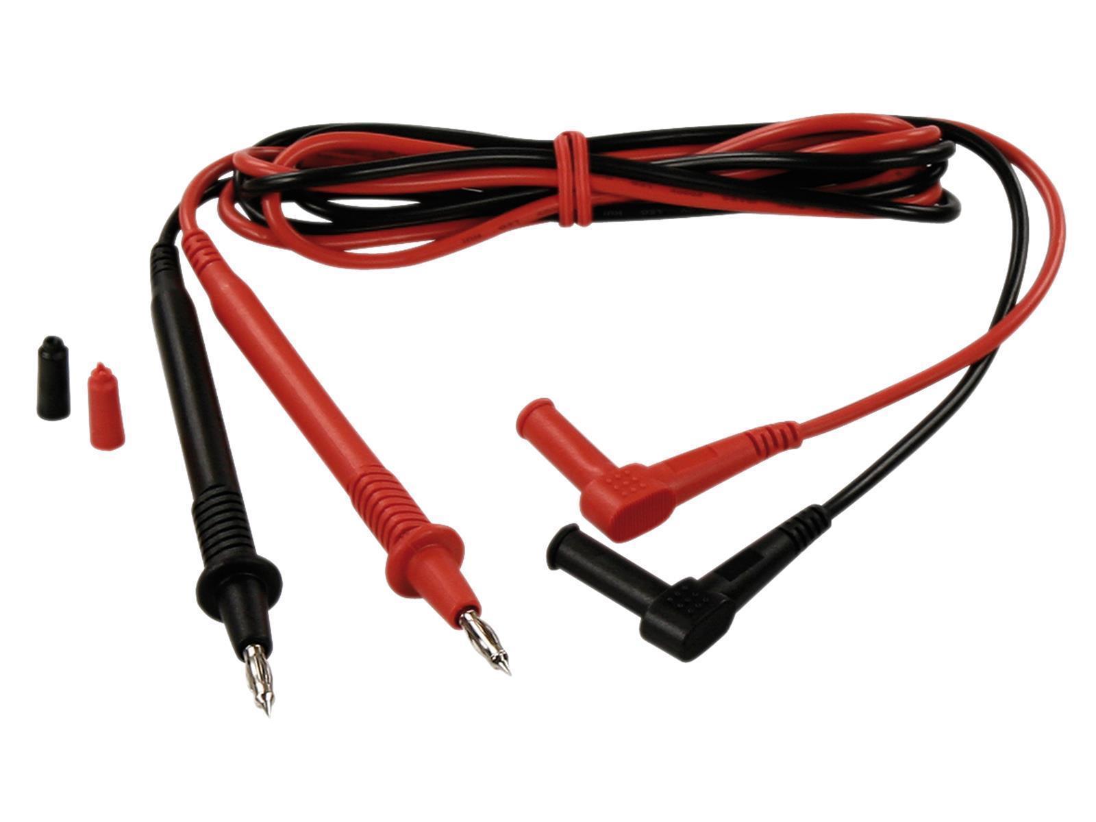 Messkabelsatz McPower ''Premium'', 100cm, schwarz und rot, Sicherheitsstecker -> Prüfspitze