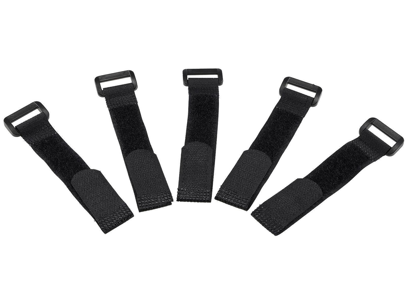 Klettband mit Öse, 5er Pack15x2cm, schwarz