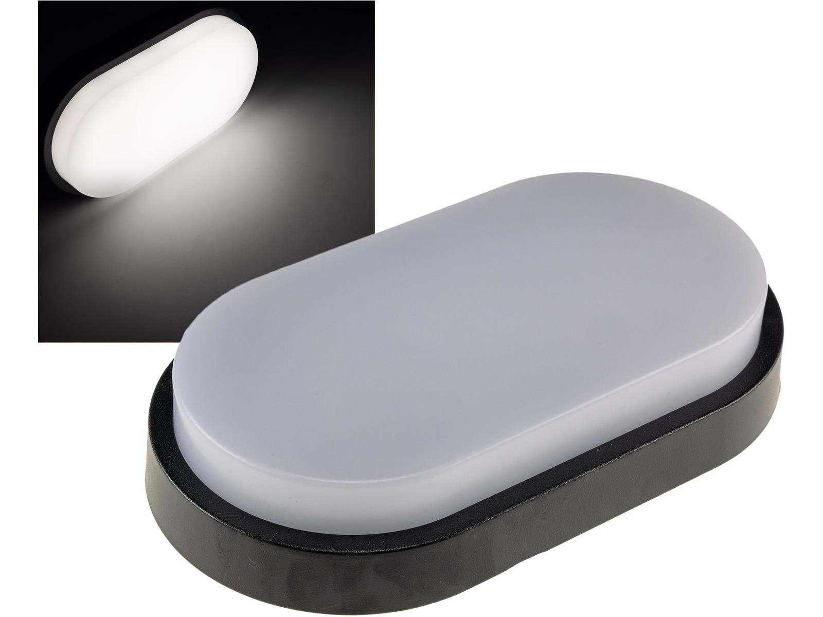 LED Wandleuchte "PALAU" IP54, 4000K Oval, 10 Watt, 900 Lumen, Anthrazit