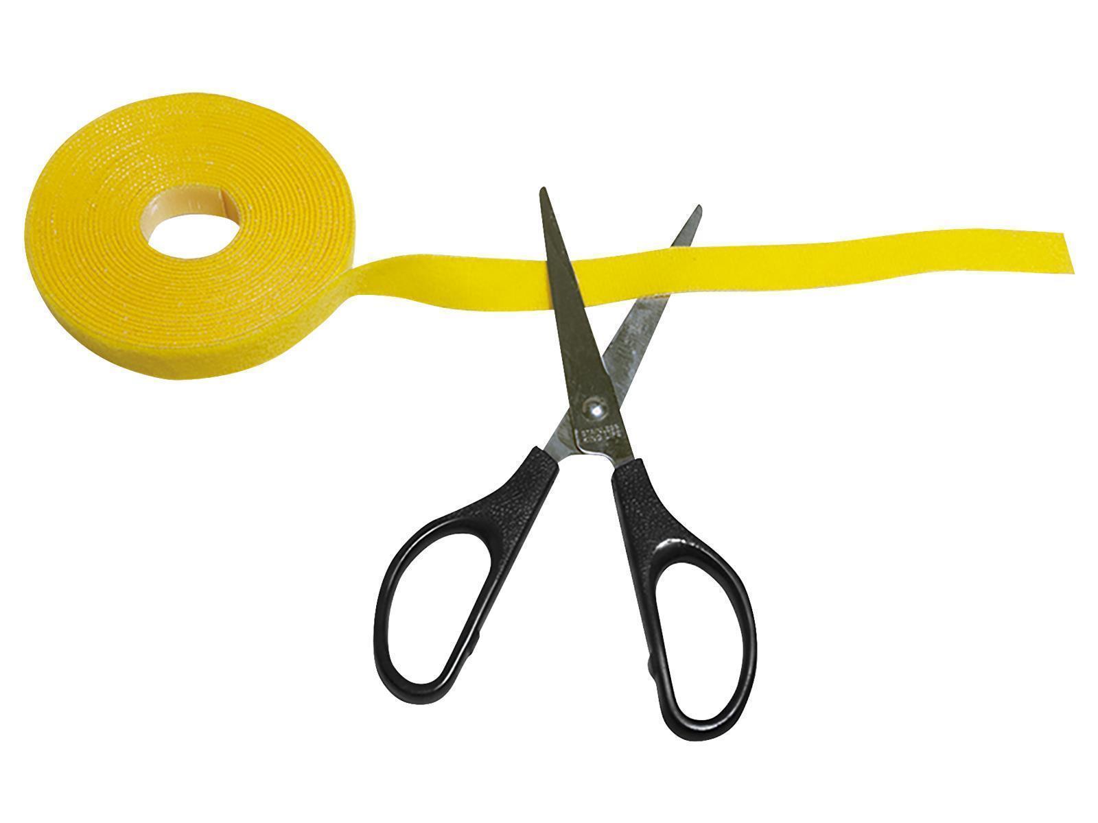 Kabelbinder aus Klettband, 4m, gelb