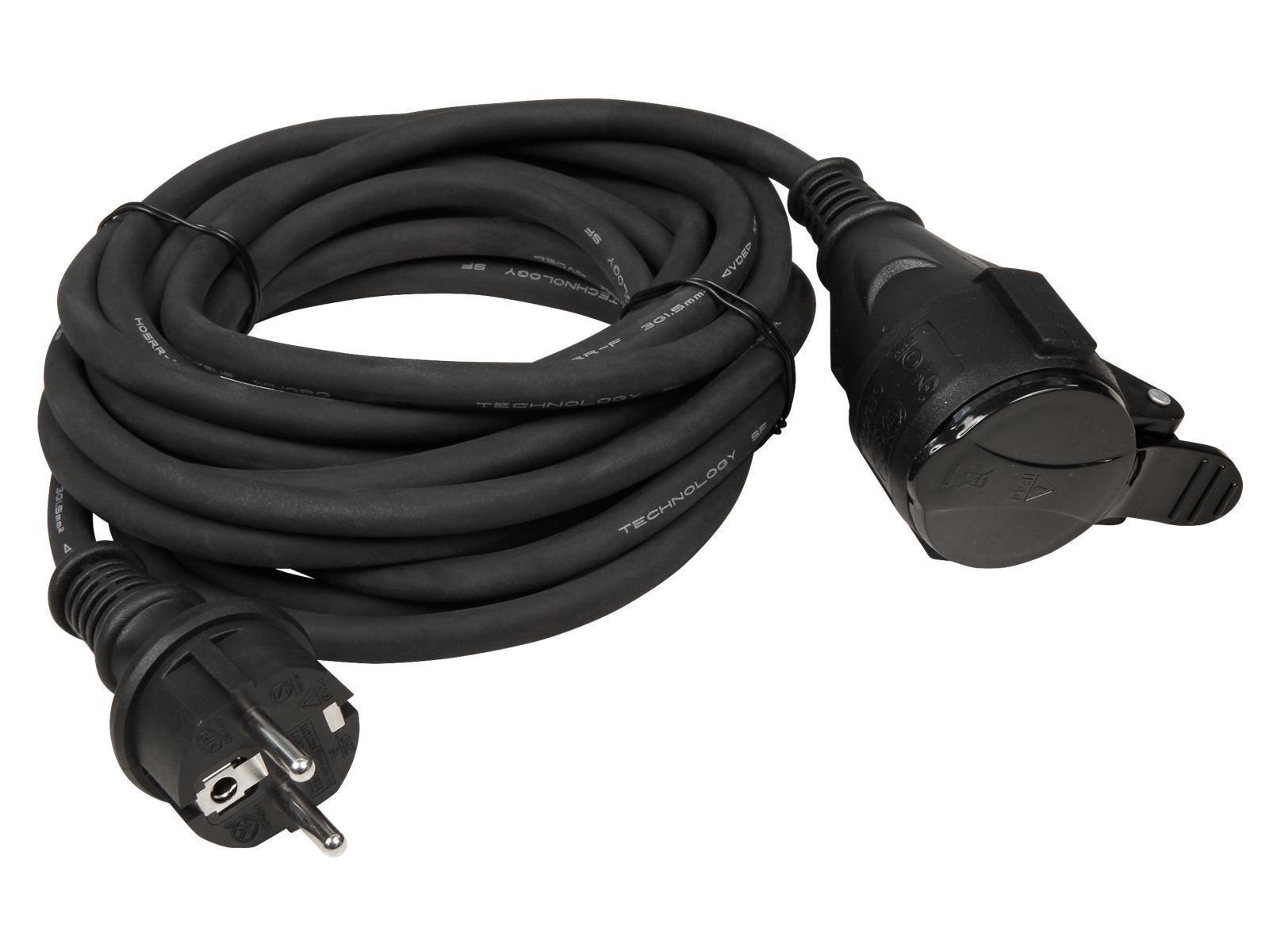 Netzkabel Schutzkontakt-Verlängerung McPower, 5m, 3x1,5mm², IP44, schwarz