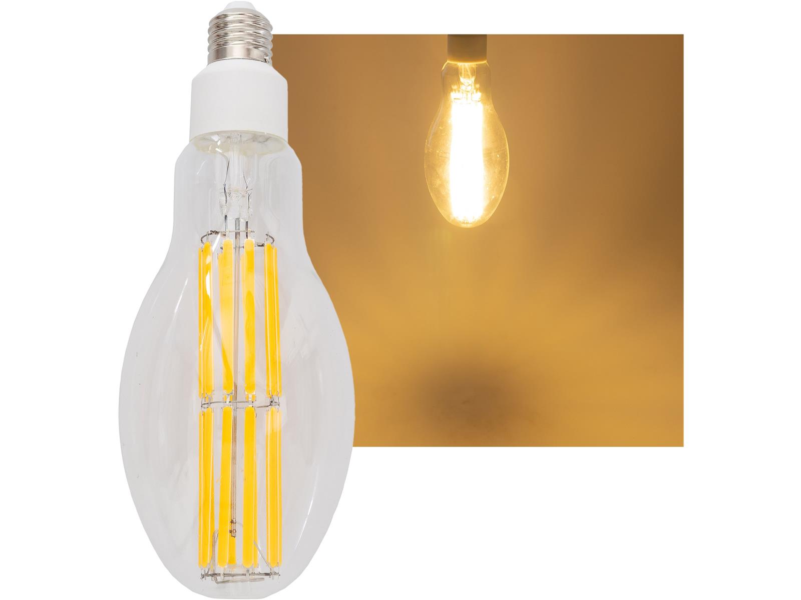 LED Filament-Lampe E27 50W "FHE-50" 7841lm, 2700K, warmweiß, ØxH 9x24cm