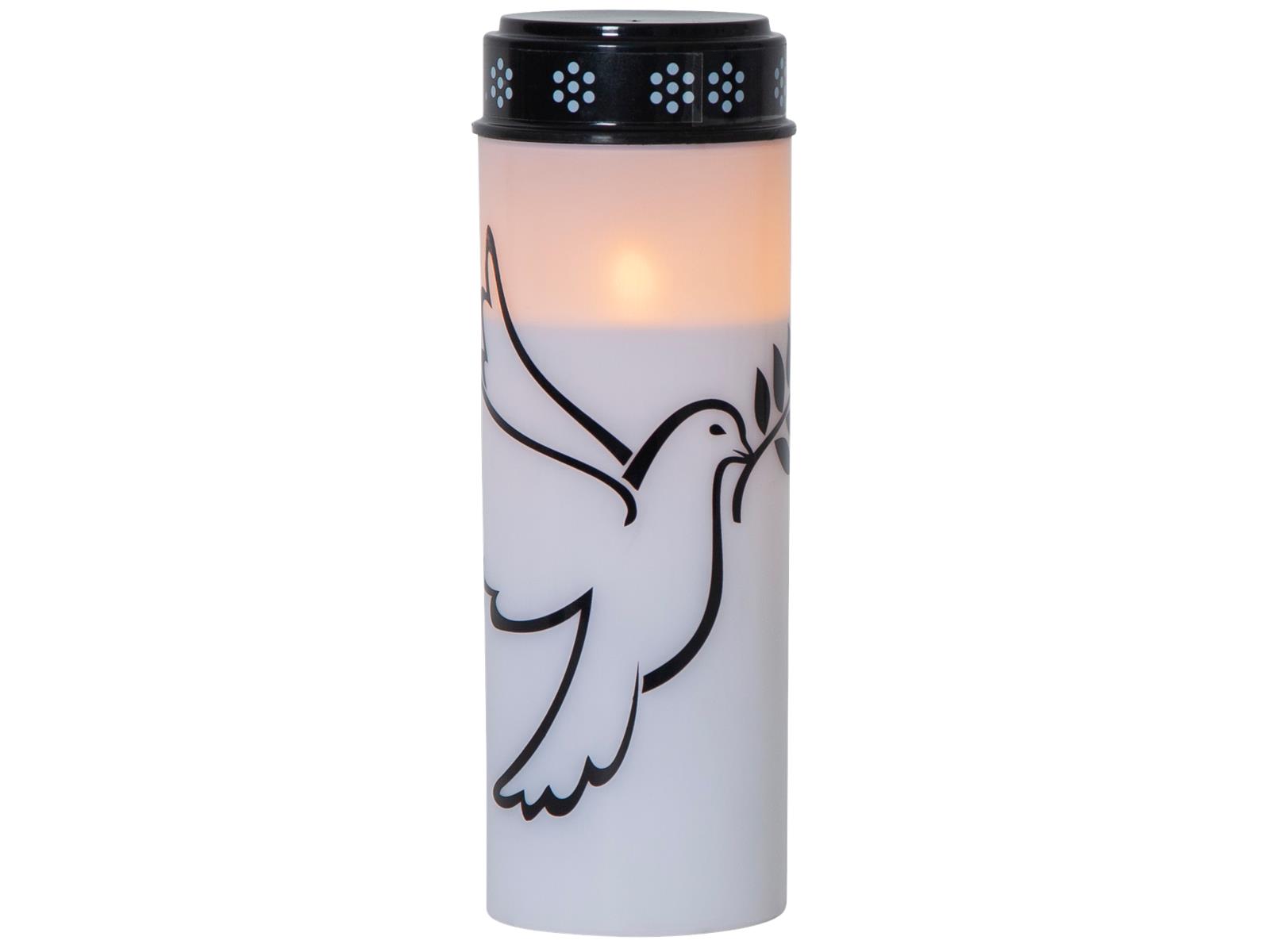 LED-Grablicht ''Dove'', weiß mit Taubenmotiv, warmweiß, 20,5x7,5cm, outdoor