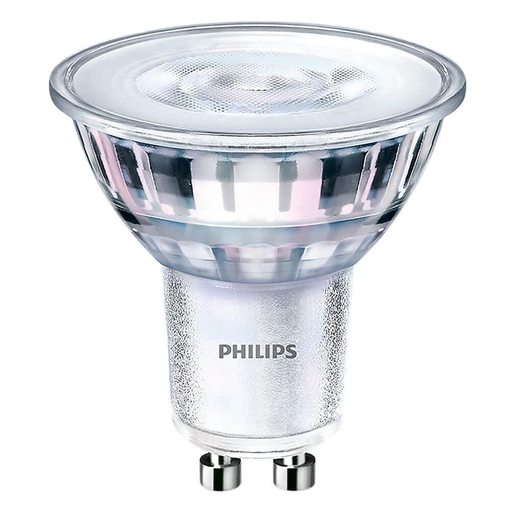 Philips GU10 CorePro LED Spot 4.6W wie 50W dimmbar aus Glas 2700K warmweiße Akzentbeleuchtung für Strahler