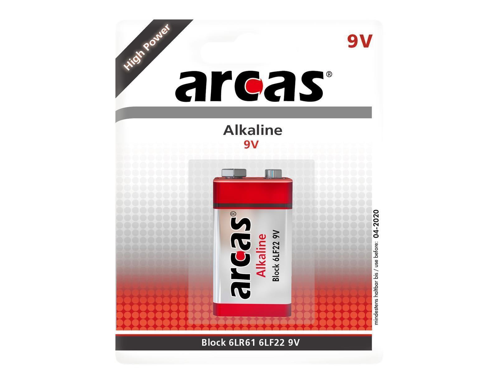 Block-Batterie Alkaline 9V, Typ 6LF22, 1er-Blister