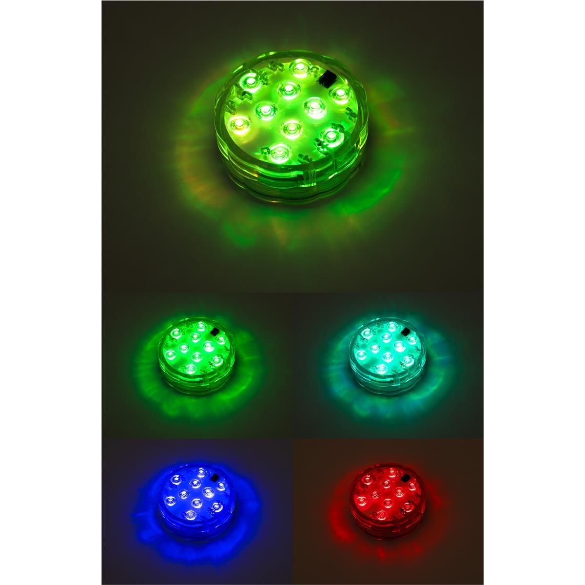 LED-RGB-Unterwasserleuchte McShine, IP68 - wasserdicht, Fernbedienung, 4er-Set