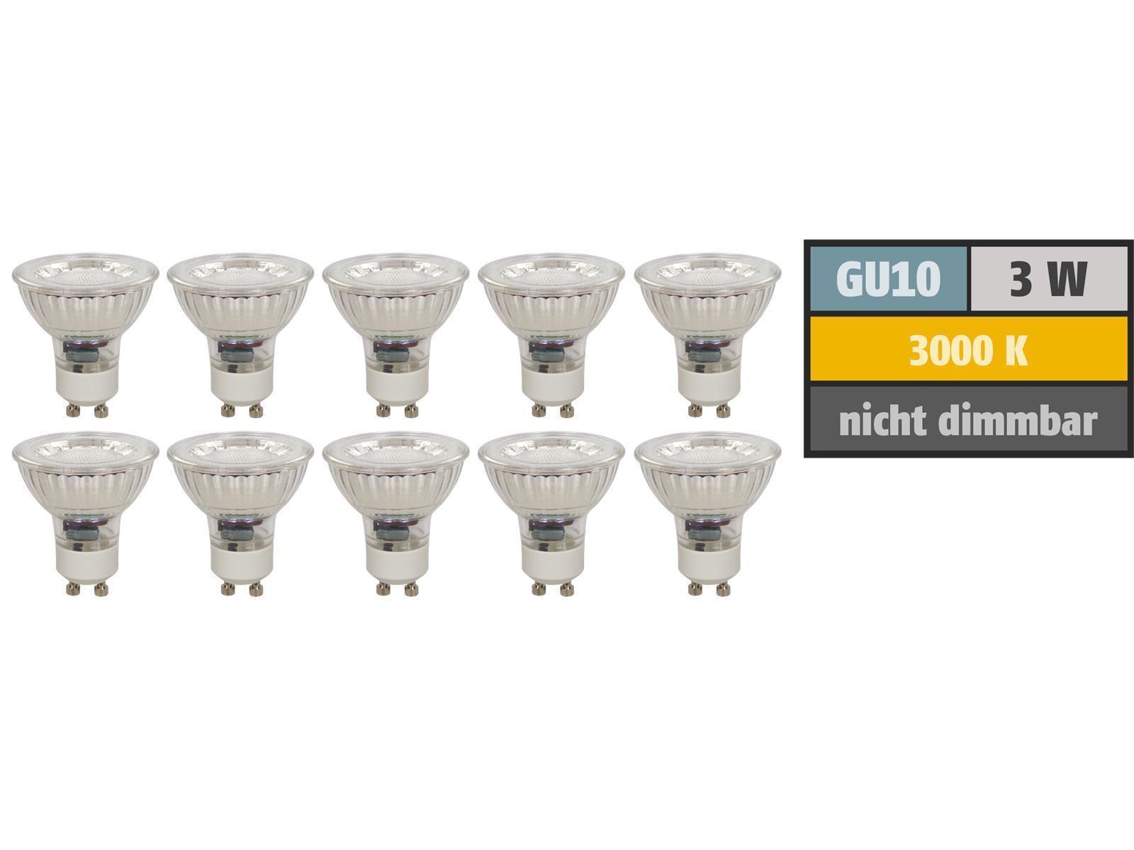 LED-Strahler McShine ''MCOB'' GU10, 3W, 250 lm, warmweiß, 10er-Pack